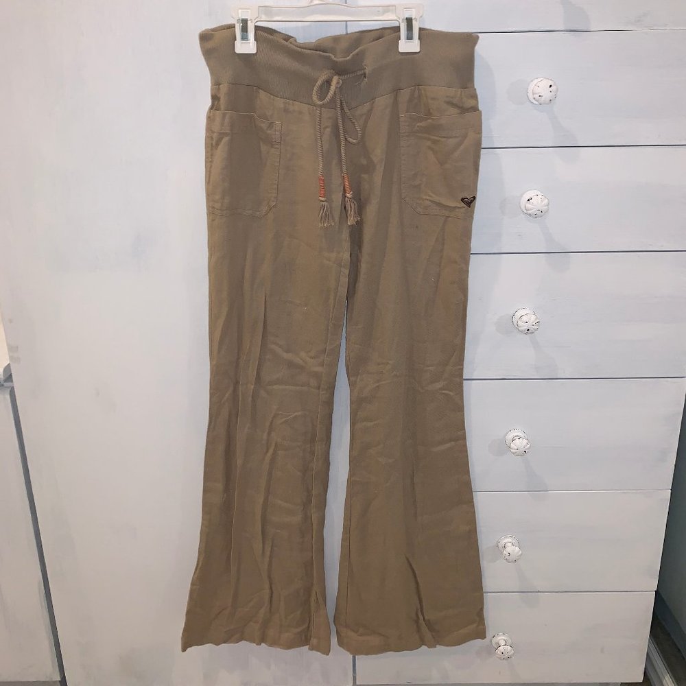 Roxy Khaki Beach Wide leg pants